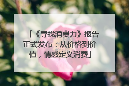《寻找消费力》报告正式发布：从价格到价值，情感定义消费
