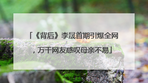 《背后》李晟首期引爆全网，万千网友感叹母亲不易