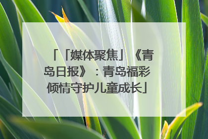「媒体聚焦」《青岛日报》：青岛福彩倾情守护儿童成长