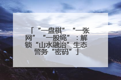 “一盘棋”“一张网”“一股绳”：解锁“山水融治”生态警务“密码”