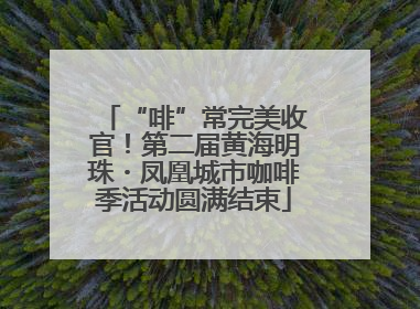 “啡”常完美收官！第二届黄海明珠・凤凰城市咖啡季活动圆满结束