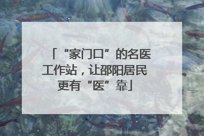 “家门口”的名医工作站，让邵阳居民更有“医”靠