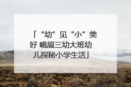 “幼”见“小”美好 峨眉三幼大班幼儿探秘小学生活