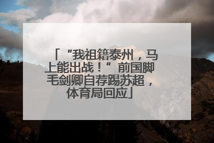“我祖籍泰州，马上能出战！”前国脚毛剑卿自荐踢苏超，体育局回应