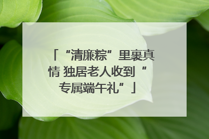 “清廉粽”里裹真情 独居老人收到“专属端午礼”