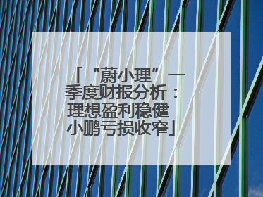 “蔚小理”一季度财报分析：理想盈利稳健 小鹏亏损收窄