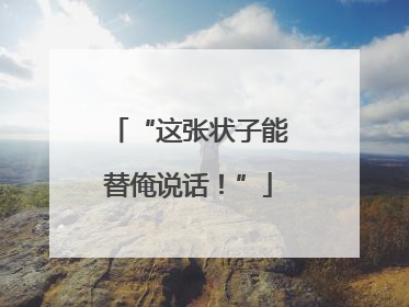 “这张状子能替俺说话！”