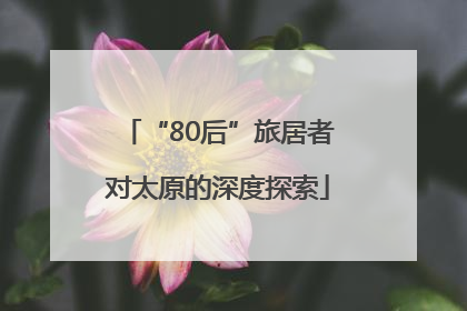 “80后”旅居者对太原的深度探索