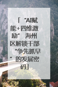 “AI赋能+四维激励” 海州区解锁干部“争先抓早”的发展密码