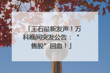 王石最新发声！万科晚间突发公告：“售股”回血！