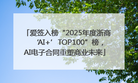 爱签入榜“2025年度浙商‘AI+’TOP100”榜，AI电子合同重塑商业未来