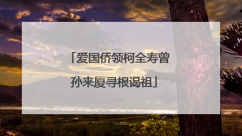 爱国侨领柯全寿曾孙来厦寻根谒祖