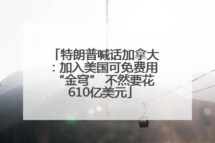 特朗普喊话加拿大：加入美国可免费用“金穹” 不然要花610亿美元