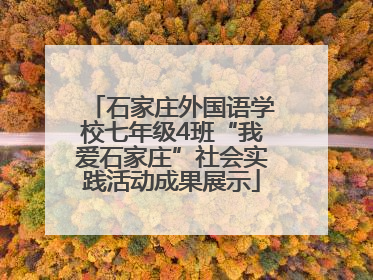 石家庄外国语学校七年级4班“我爱石家庄”社会实践活动成果展示