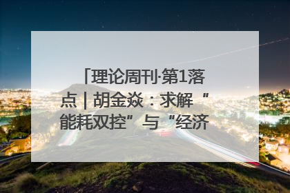 理论周刊·第1落点｜胡金焱：求解“能耗双控”与“经济增长”矛盾