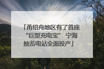 甬绍舟地区有了首座“巨型充电宝” 宁海抽蓄电站全面投产