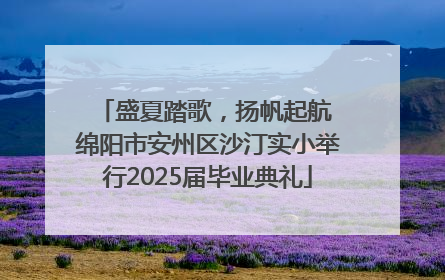 盛夏踏歌，扬帆起航 绵阳市安州区沙汀实小举行2025届毕业典礼