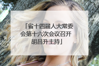 省十四届人大常委会第十六次会议召开 胡昌升主持