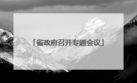 省政府召开专题会议