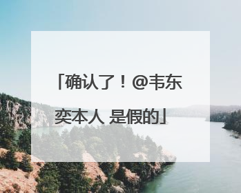 确认了！@韦东奕本人 是假的