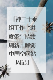 神二十乘组工作“进度条”持续刷新｜解锁中国空间站周记