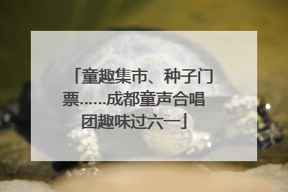 童趣集市、种子门票……成都童声合唱团趣味过六一