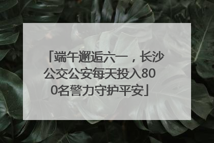 端午邂逅六一，长沙公交公安每天投入800名警力守护平安