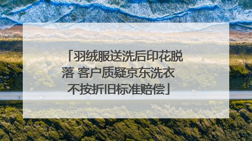 羽绒服送洗后印花脱落 客户质疑京东洗衣不按折旧标准赔偿