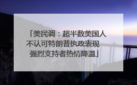 美民调：超半数美国人不认可特朗普执政表现 强烈支持者热情降温