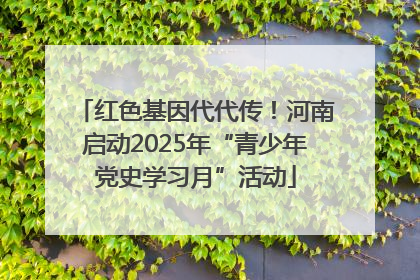 红色基因代代传！河南启动2025年“青少年党史学习月”活动