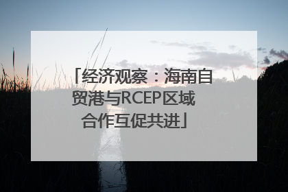 经济观察：海南自贸港与RCEP区域合作互促共进