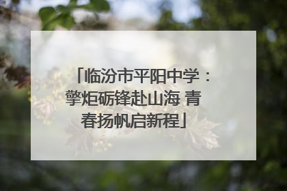 临汾市平阳中学：擎炬砺锋赴山海 青春扬帆启新程