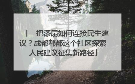一把漆扇如何连接民生建议？成都郫都这个社区探索人民建议征集新路径