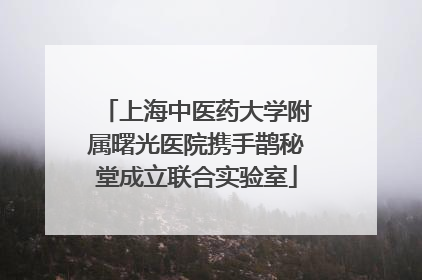 上海中医药大学附属曙光医院携手鹊秘堂成立联合实验室