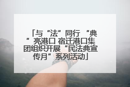 与“法”同行 “典”亮港口 宿迁港口集团组织开展“民法典宣传月”系列活动