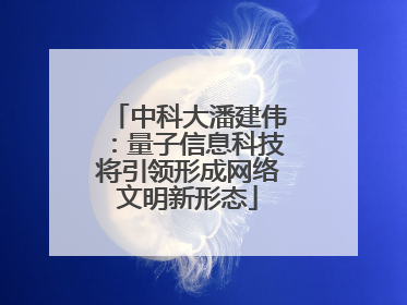 中科大潘建伟：量子信息科技将引领形成网络文明新形态