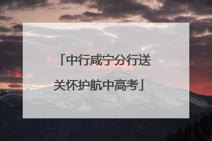 中行咸宁分行送关怀护航中高考