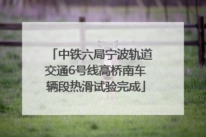 中铁六局宁波轨道交通6号线高桥南车辆段热滑试验完成