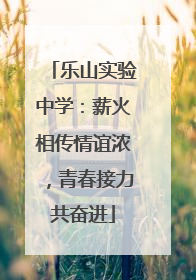 乐山实验中学：薪火相传情谊浓，青春接力共奋进