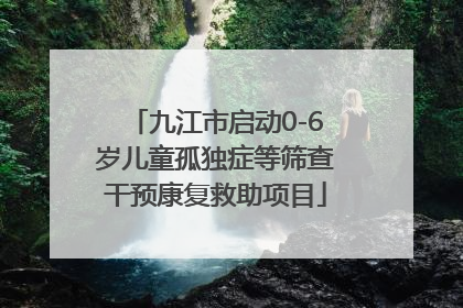 九江市启动0-6岁儿童孤独症等筛查干预康复救助项目