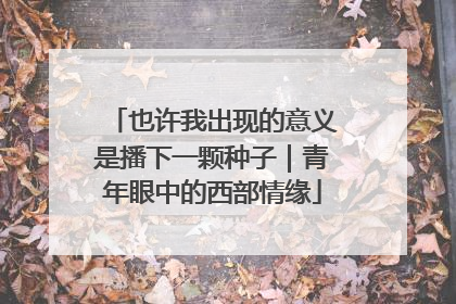 也许我出现的意义是播下一颗种子｜青年眼中的西部情缘