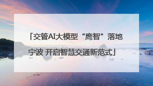 交管AI大模型“鹰智”落地宁波 开启智慧交通新范式