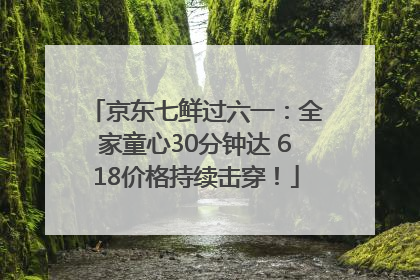 京东七鲜过六一：全家童心30分钟达 618价格持续击穿！
