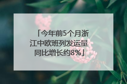 今年前5个月浙江中欧班列发运量同比增长约8%