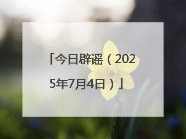 今日辟谣（2025年7月4日）
