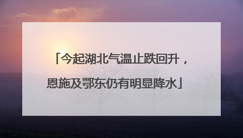 今起湖北气温止跌回升，恩施及鄂东仍有明显降水
