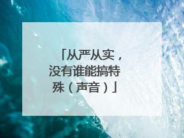 从严从实，没有谁能搞特殊（声音）