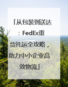从包装到送达：FedEx重货托运全攻略，助力中小企业高效物流