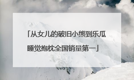 从女儿的破旧小熊到乐瓜睡觉抱枕全国销量第一