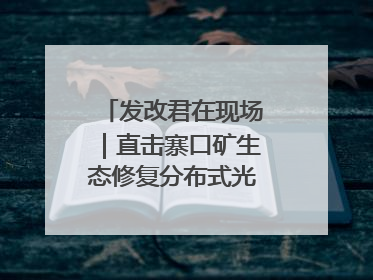 发改君在现场｜直击寨口矿生态修复分布式光伏发电项目